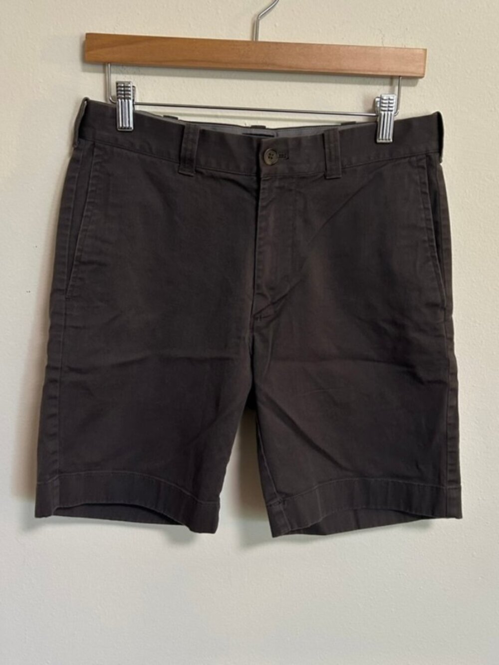J Crew Gray Flex Grammercy Mens Short Size 30W Cotton Chino EUC Classic